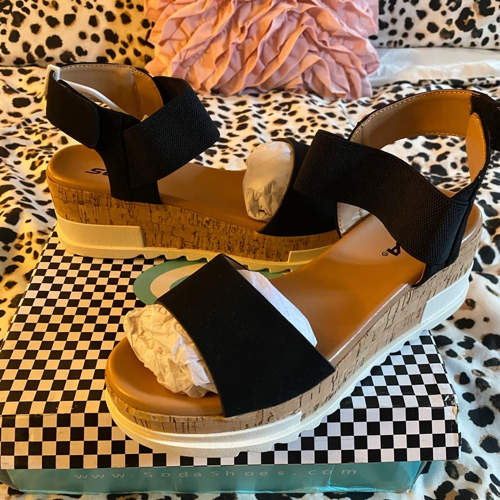 Soda sandals, never worn.
